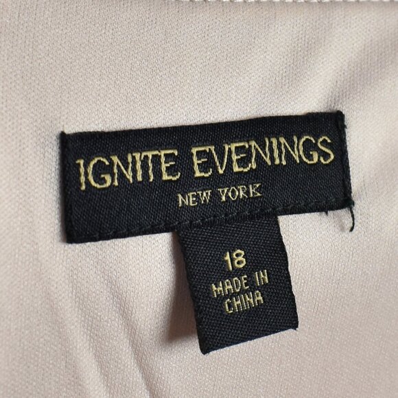 Ignite Evenings Cap Sleeve Sequin Lace Mock Two Piece Dress - 18 - Picture 9 of 9